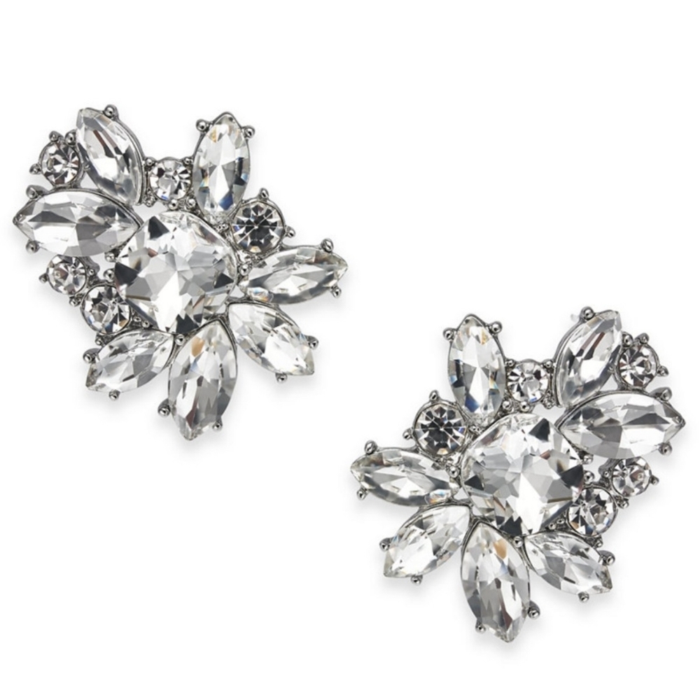NWT I.N.C. Crystal Stud XL Earrings - Picture 2 of 5